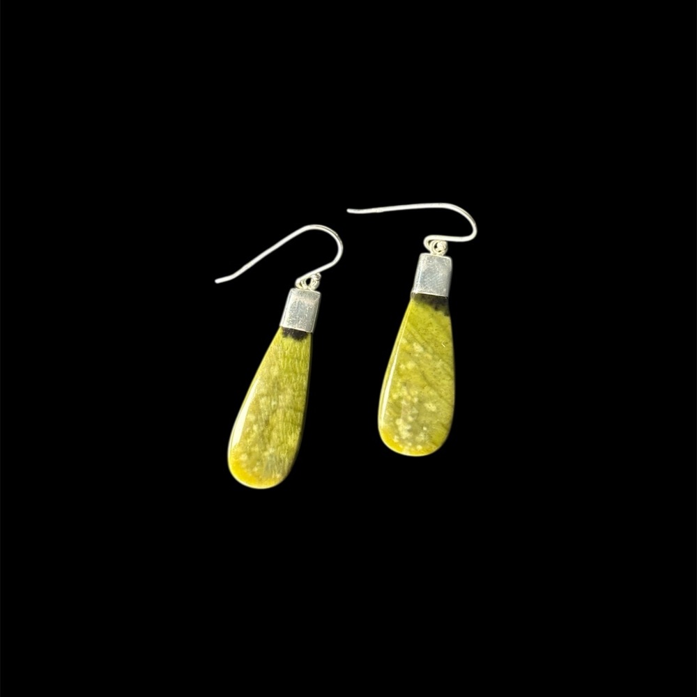 925 Sterling Silver Natural Serpentine Earring